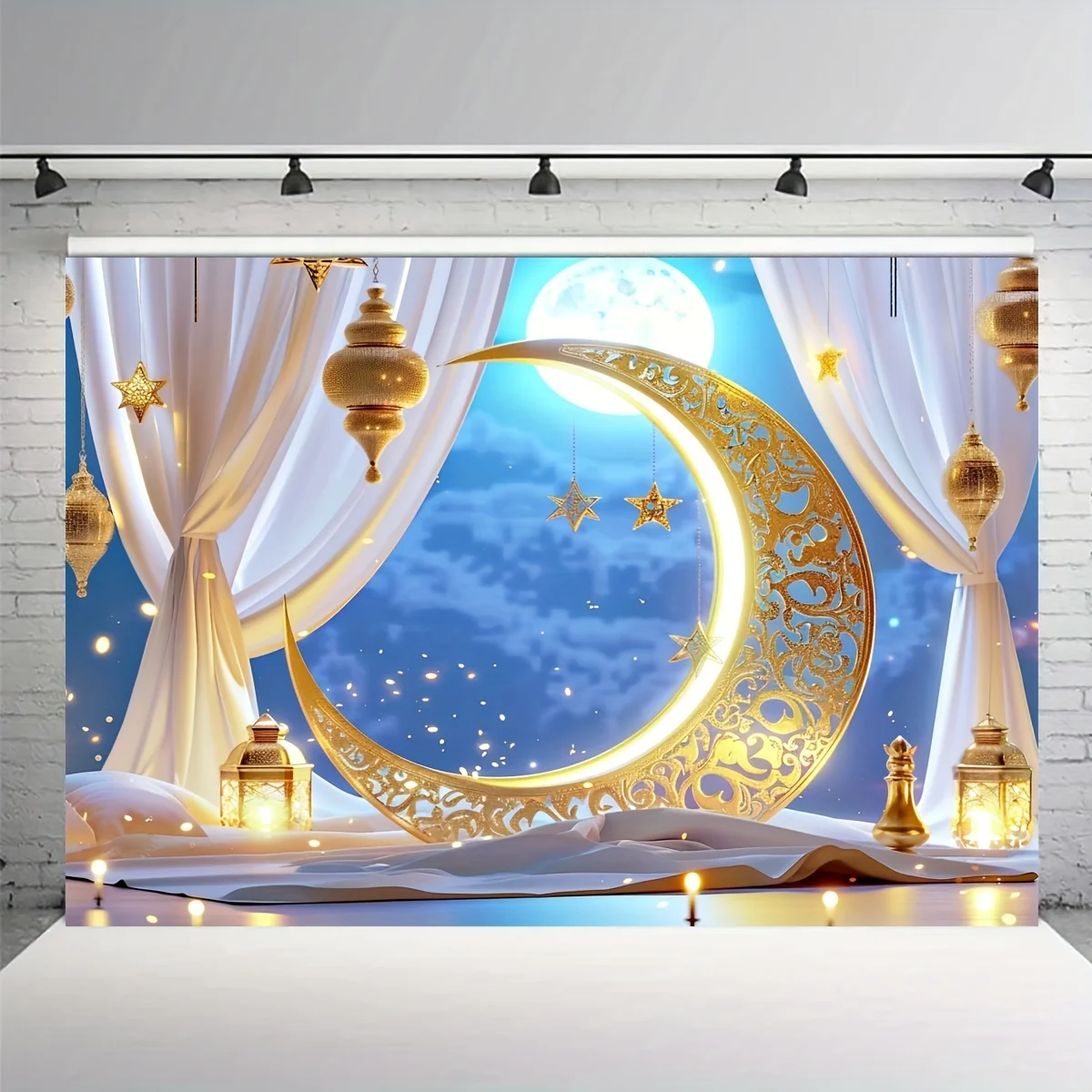 Eid Mubarak Backdrop Moon Worship Photography Background Eid Al-Fitr Party Home Decoration Banner Supplies Photo Studio Props
Eid Mubarak Backdrop Moon Worship Photography Background Eid Al-Fitr Party Home Decoration Banner Supplies Photo Studio Props
