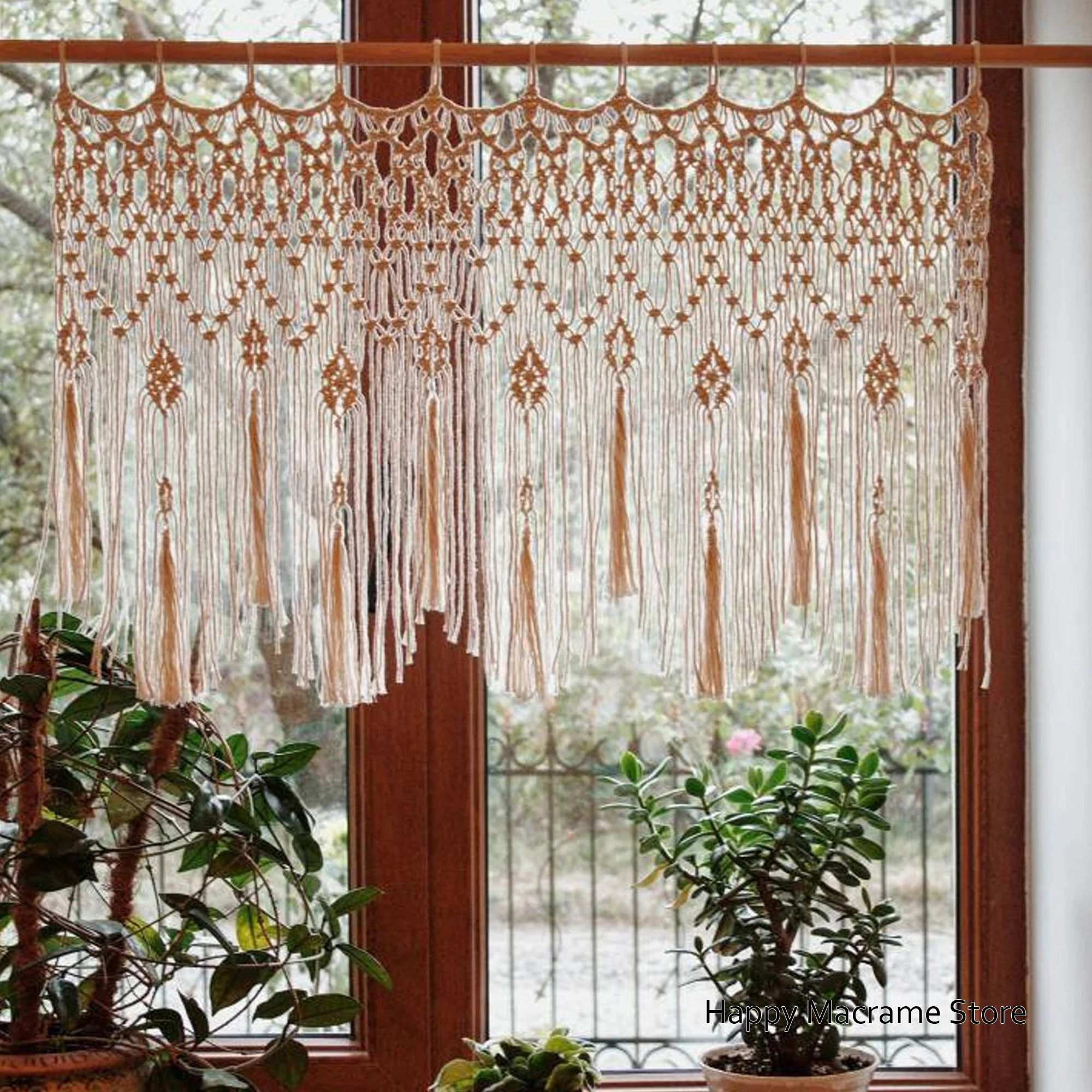 Macrame Curtain Decor Macrame Valance Tapestry Hanging Large Hand Woven Bohemian Tassel Curtain Home Decor -Rod not included
Macrame Curtain Decor Macrame Valance Tapestry Hanging Large Hand Woven Bohemian Tassel Curtain Home Decor -Rod not included