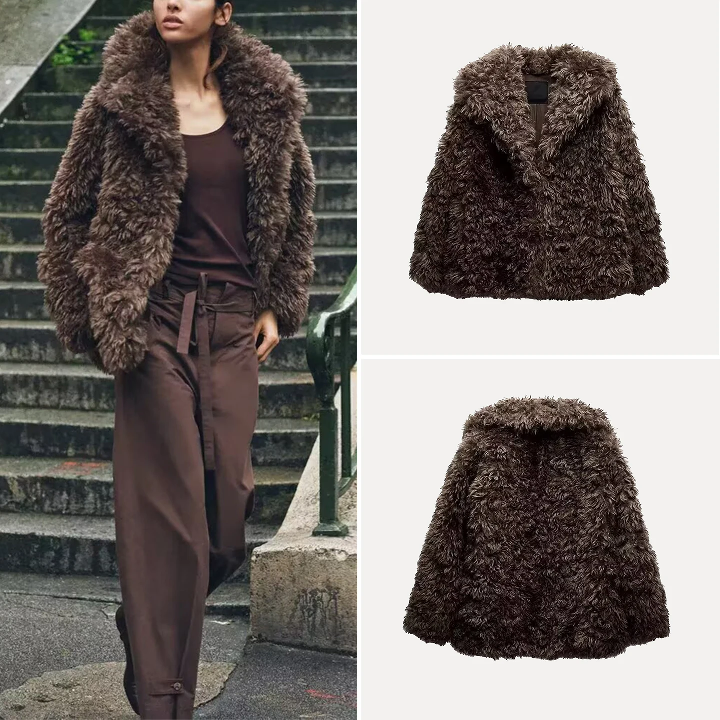 ZADATA Fashionable Artificial Fur Effect Short Coat Women's Jacket Youth Style Standard Fit Autumn 2025 Chinese Origin
ZADATA Fashionable Artificial Fur Effect Short Coat Women's Jacket Youth Style Standard Fit Autumn 2025 Chinese Origin