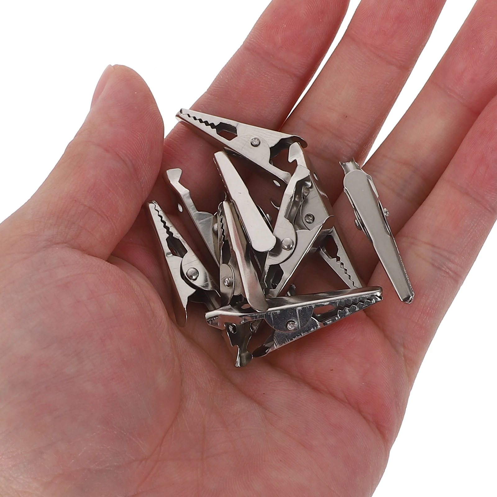 100Pcs Mini Alligator Clips Metal Spring Clamps Small Pipe Clamp Adjustable Display Clips for Crafts Retail Office 
100Pcs Mini Alligator Clips Metal Spring Clamps Small Pipe Clamp Adjustable Display Clips for Crafts Retail Office