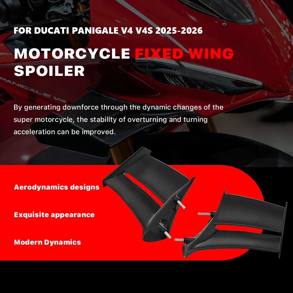 Motorcycle Aerodynamic Spoiler Carbon Fiber Fixed Wing Suitable For Ducati Panigale V4 V4S 2025 New Side Wing Cover
Motorcycle Aerodynamic Spoiler Carbon Fiber Fixed Wing Suitable For Ducati Panigale V4 V4S 2025 New Side Wing Cover