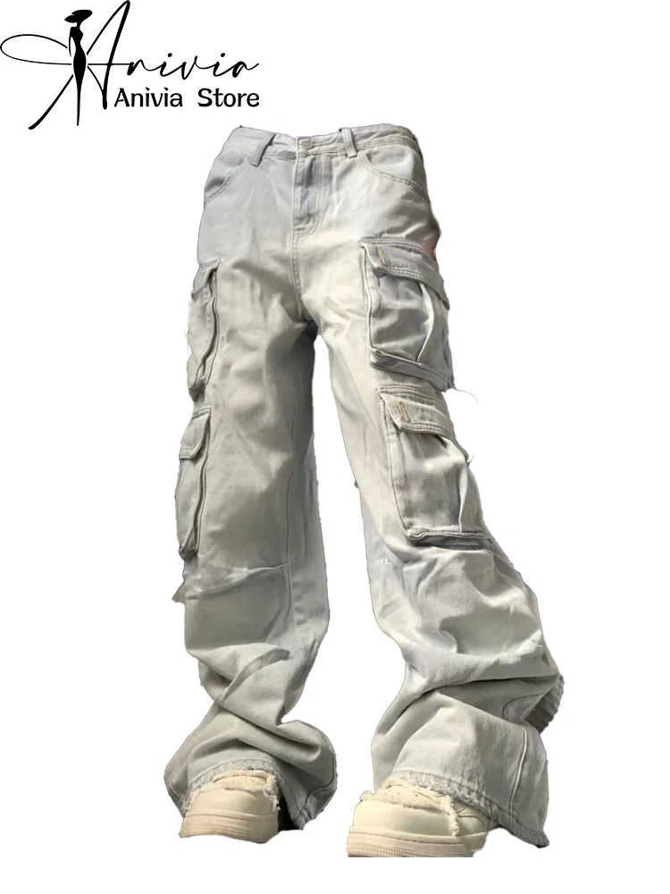 Женские синие джинсы-карго, мешковатые Y2K, американская уличная одежда в стиле Харадзюку, большие размеры 2000-х годов, широкие джинсы в стиле ретро 90-х, брюки, брюки, одежда 
Женские синие джинсы-карго, мешковатые Y2K, американская уличная одежда в стиле Харадзюку, большие размеры 2000-х годов, широкие джинсы в стиле ретро 90-х, брюки, брюки, одежда
