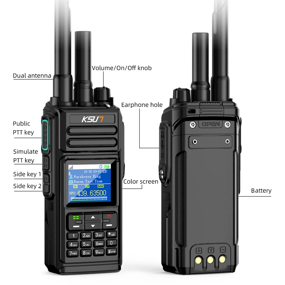 KSUN CT67P 10W 10km 500 km Unlimited Long Range GPS IP68 Waterproof Radio POC Analog Dual Mode Walkie-talkie With SIM Card
KSUN CT67P 10W 10km 500 km Unlimited Long Range GPS IP68 Waterproof Radio POC Analog Dual Mode Walkie-talkie With SIM Card