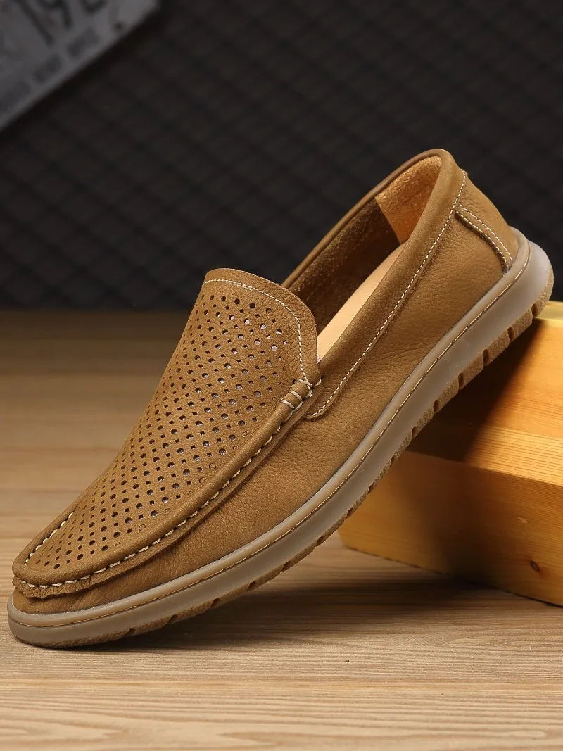 British Style Casual Leather Shoes Men's Summer Breathable Slip on Loafers Genuine Leather Office Business Formal Shoes Male
British Style Casual Leather Shoes Men's Summer Breathable Slip on Loafers Genuine Leather Office Business Formal Shoes Male