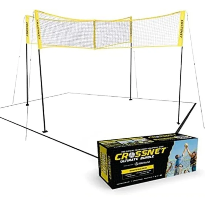 CROSSNET Quick Assemble 4-квадратный волейбольный игровой набор для взрослых с волейбольной сеткой, рюкзаком и мячом
CROSSNET Quick Assemble 4-квадратный волейбольный игровой набор для взрослых с волейбольной сеткой, рюкзаком и мячом