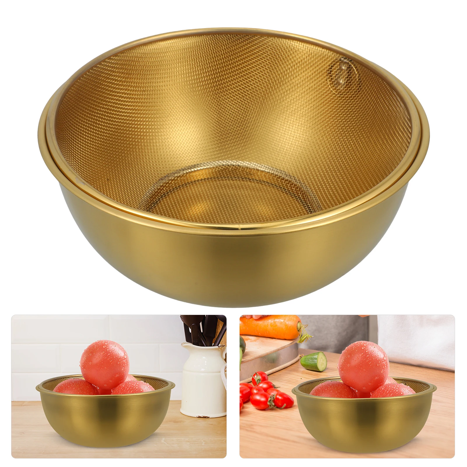 1 set Stainless Steel Colander Bowl Set 19CM Basin 18CM Mesh Sieve Fruits Vegetable Rice Washing Drain Strainer Kitchen
1 set Stainless Steel Colander Bowl Set 19CM Basin 18CM Mesh Sieve Fruits Vegetable Rice Washing Drain Strainer Kitchen
