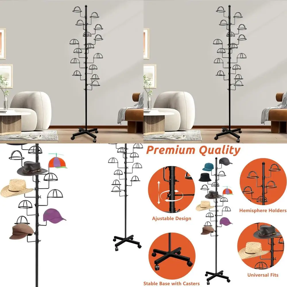 15-Hook Metal Hat Rack for Store Displays, Customizable Circular Hooks
15-Hook Metal Hat Rack for Store Displays, Customizable Circular Hooks