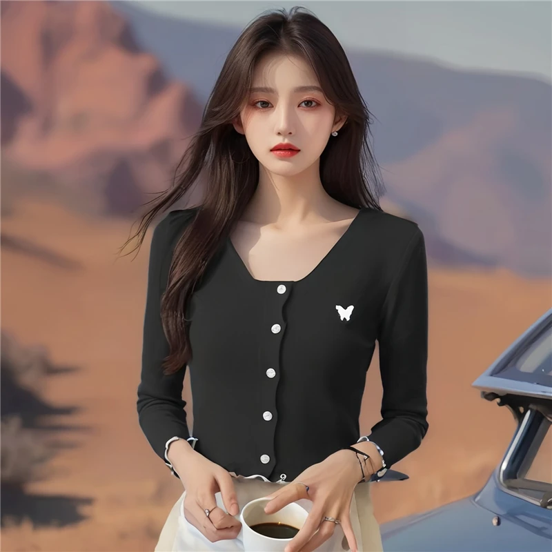 Women's Fashion Ins Knitwear Knitted tops Slim V-neck Sweater Long Sleeved Cardigan
Women's Fashion Ins Knitwear Knitted tops Slim V-neck Sweater Long Sleeved Cardigan
