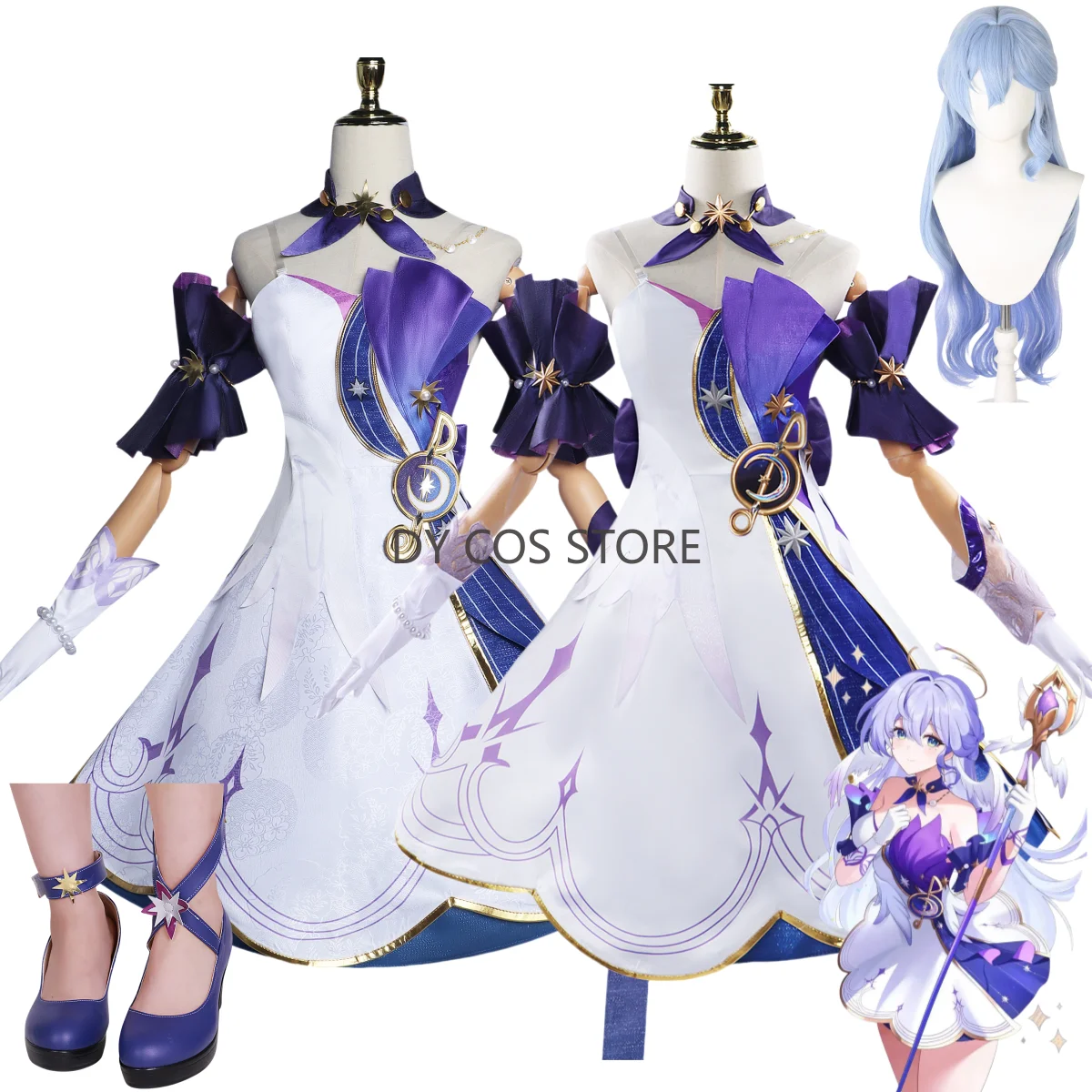 Game Robin Honkai: Star Rail Cosplay Costume Penacony Purple Evening Dress Lolita Skirt Wig Shoe Woman Sexy Birthday Party Suit
Game Robin Honkai: Star Rail Cosplay Costume Penacony Purple Evening Dress Lolita Skirt Wig Shoe Woman Sexy Birthday Party Suit