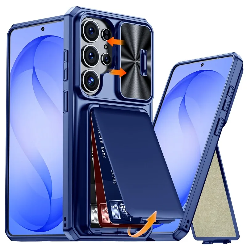 For Samsung Galaxy S26 S25 Ultra Wallet Card Holder 3-4 Cards Kickstand Slide Camera Cover Rugged Shockproof Phone Case
For Samsung Galaxy S26 S25 Ultra Wallet Card Holder 3-4 Cards Kickstand Slide Camera Cover Rugged Shockproof Phone Case