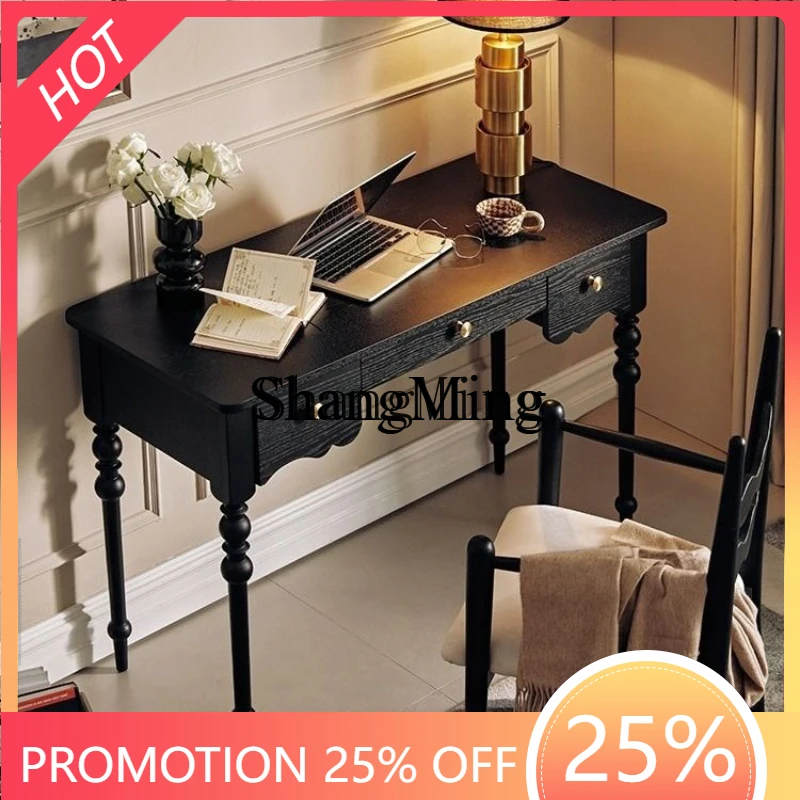 SM household solid wood retro desk and chair black dresser study writing wooden table
SM household solid wood retro desk and chair black dresser study writing wooden table