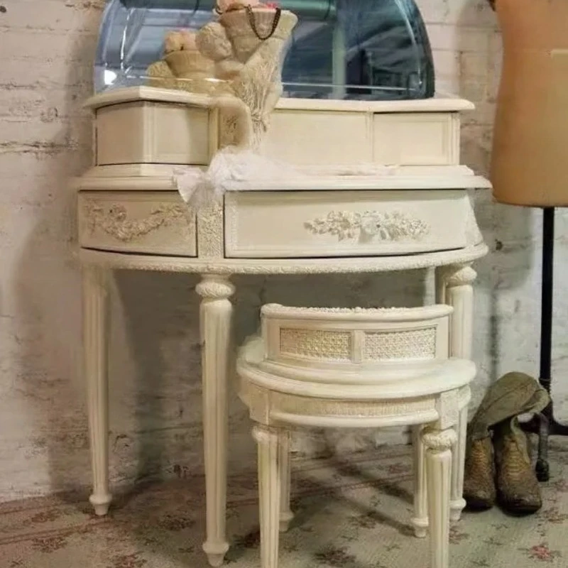 Туалетный столик из массива дерева в винтажном стиле, полукруглый, в стиле принцессы, французский, с резьбой, комбинация для спальни
Туалетный столик из массива дерева в винтажном стиле, полукруглый, в стиле принцессы, французский, с резьбой, комбинация для спальни