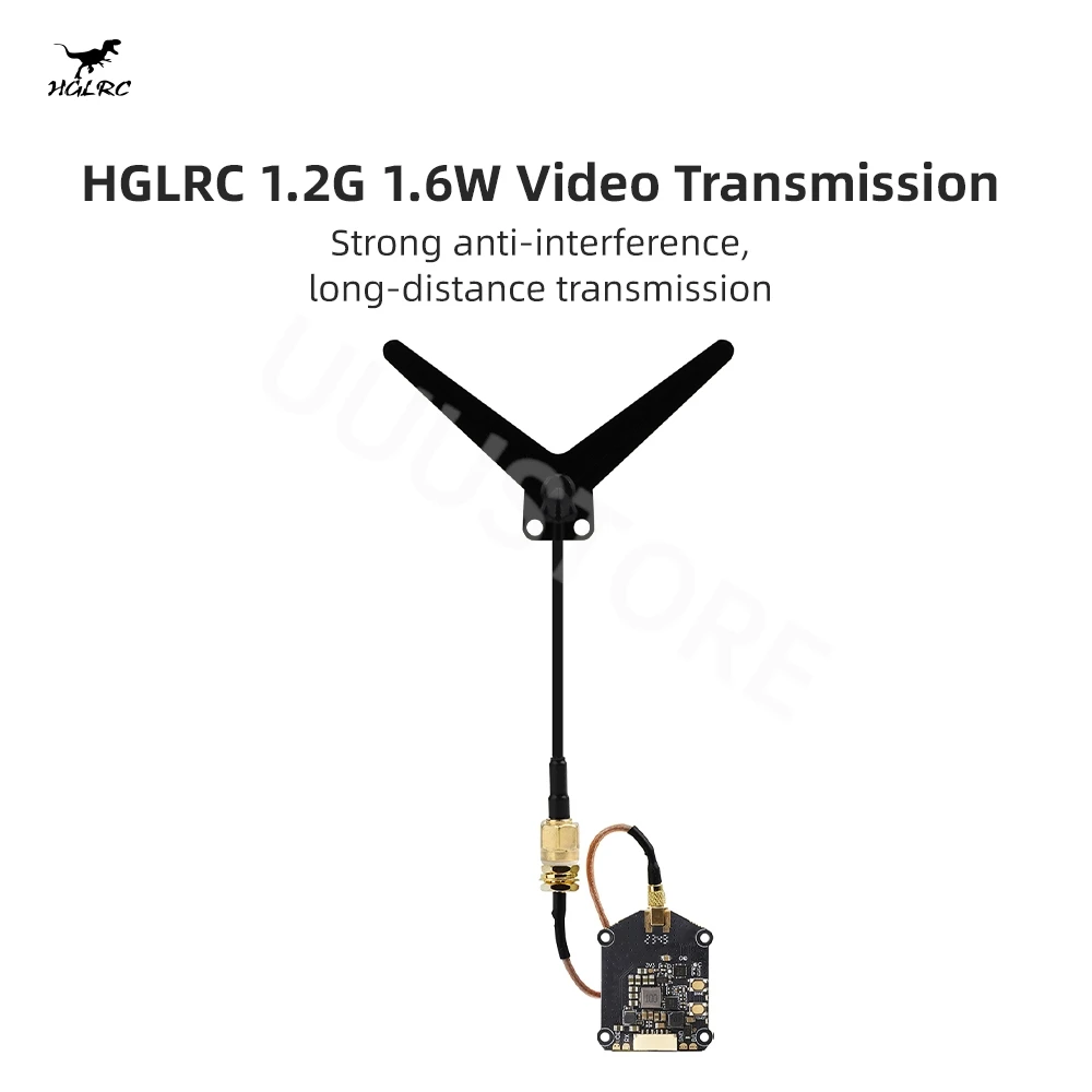 HGLRC 1.2/1.3Ghz 1.6W 9CH PIT/10mW/200mW/1600mW High Power VTX Transmission Module with 1.2G Y-Shaped Antenna Set
HGLRC 1.2/1.3Ghz 1.6W 9CH PIT/10mW/200mW/1600mW High Power VTX Transmission Module with 1.2G Y-Shaped Antenna Set
