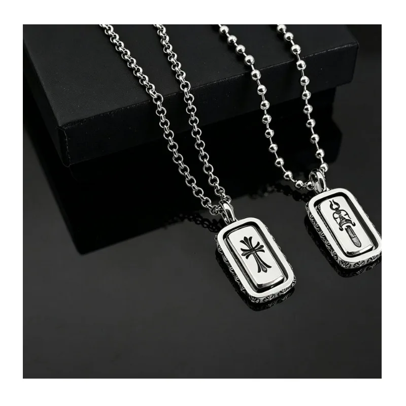 Retro and Old Thai Silver Hip Hop Punk Sword Cross Pendant Pearl Round Bead Necklace Men's and Women's Trend Elements
Retro and Old Thai Silver Hip Hop Punk Sword Cross Pendant Pearl Round Bead Necklace Men's and Women's Trend Elements