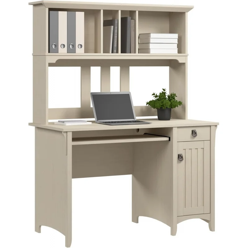 Salinas Small Computer Desk with Hutch in Antique White
Salinas Small Computer Desk with Hutch in Antique White