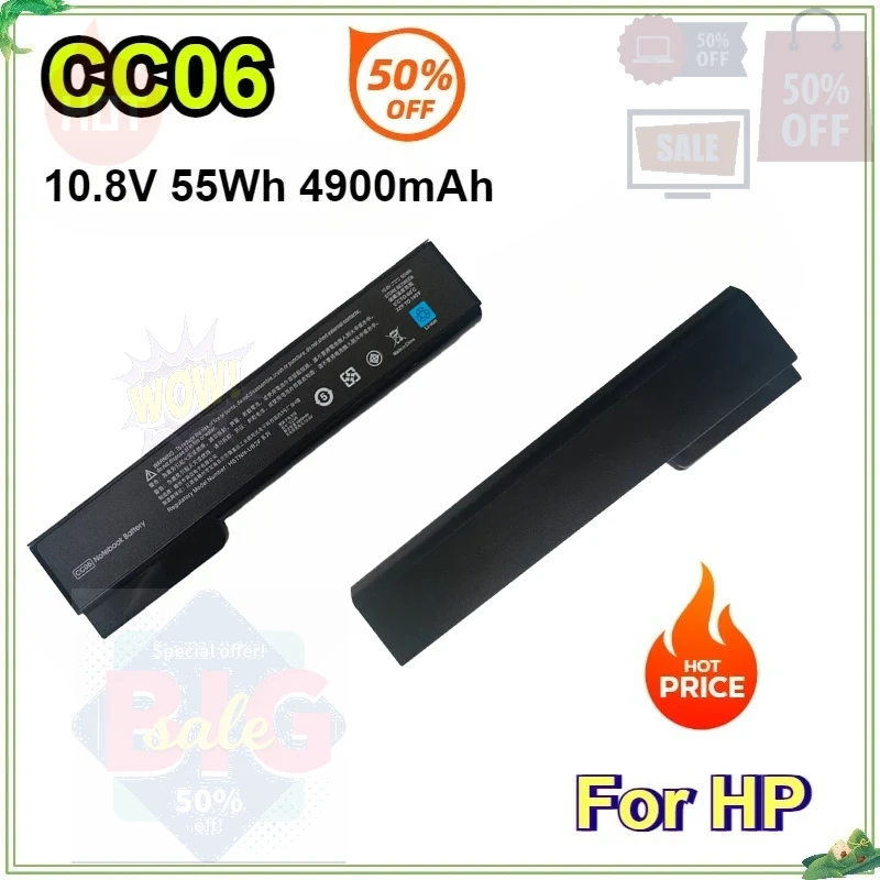 CC06 Laptop Battery for HP EliteBook 8460p 8460w 8470p 8470w 8560p 8570p 6360b 6460b CC09 CC06XL HSTNN-CB2F 10.8V 55Wh 6 Cells
CC06 Laptop Battery for HP EliteBook 8460p 8460w 8470p 8470w 8560p 8570p 6360b 6460b CC09 CC06XL HSTNN-CB2F 10.8V 55Wh 6 Cells