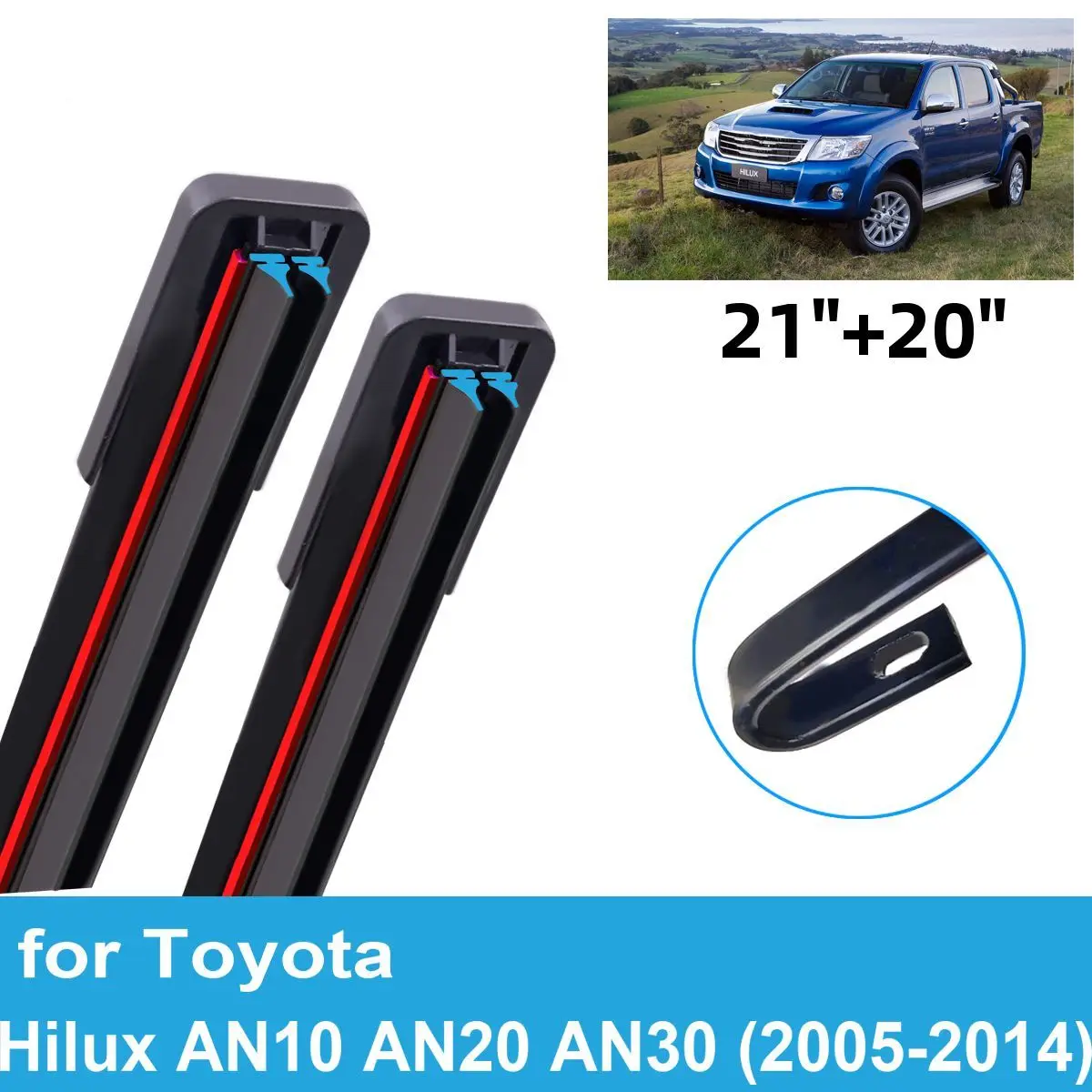 2PCS Car Wiper Blades for 2005-2014 Toyota Hilux AN10 AN20 AN30 Front Windscreen Double Rubber Accessories 2011 2012 2013 2014
2PCS Car Wiper Blades for 2005-2014 Toyota Hilux AN10 AN20 AN30 Front Windscreen Double Rubber Accessories 2011 2012 2013 2014