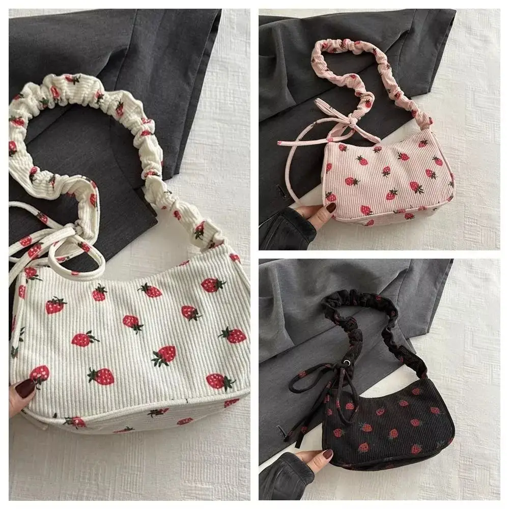 New Sweet Corduroy Tote Bag Large Capacity Gentle Zipper Underarm Bag Trendy Women Girl Y2k Strawberry Shoulder Bag
New Sweet Corduroy Tote Bag Large Capacity Gentle Zipper Underarm Bag Trendy Women Girl Y2k Strawberry Shoulder Bag