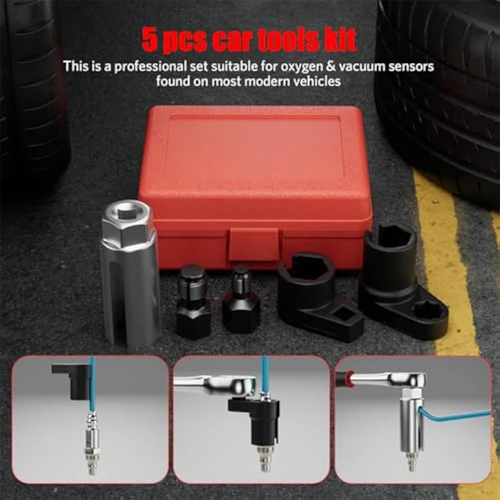 New 5pcs Oxygen Sensor Wrench Kit for Automotive O2 Socket Removal Install Offset Vacuum Sensor Socket Thread Chaser Tool
New 5pcs Oxygen Sensor Wrench Kit for Automotive O2 Socket Removal Install Offset Vacuum Sensor Socket Thread Chaser Tool