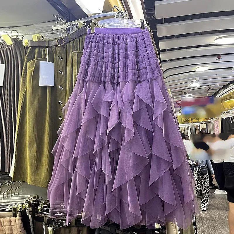 Новая модная осенне-зимняя юбка из сетки с асимметричным подолом, длинная юбка-тюльпан с оборками, юбка А-силуэта
Новая модная осенне-зимняя юбка из сетки с асимметричным подолом, длинная юбка-тюльпан с оборками, юбка А-силуэта
