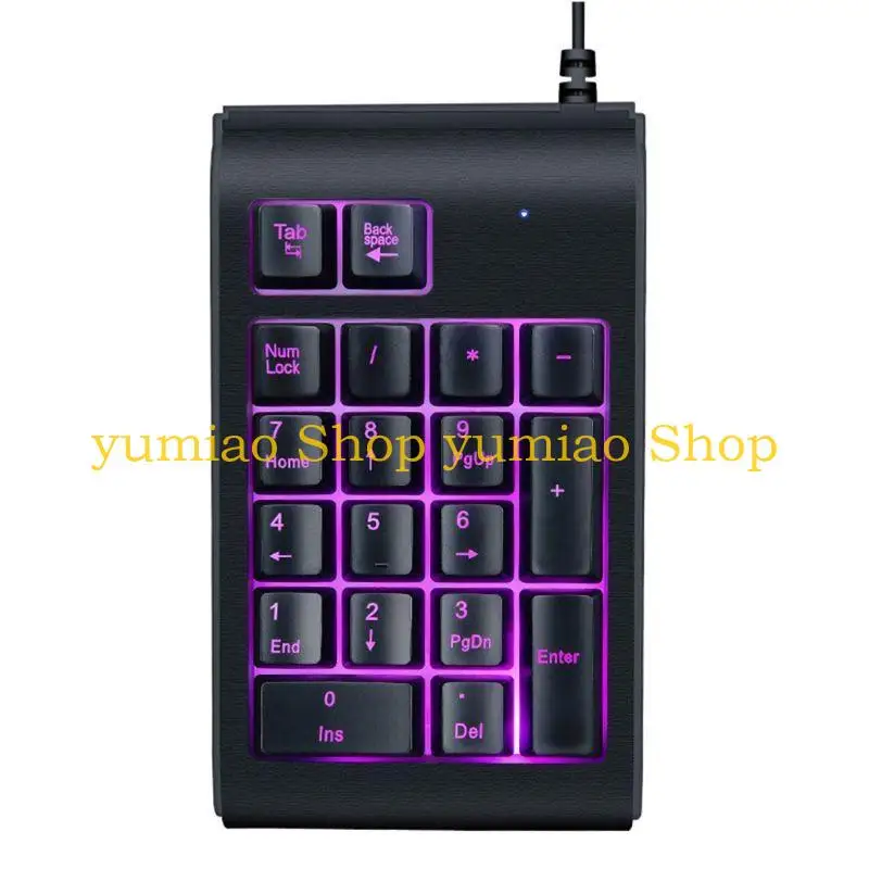 587B Portable Mini Computer Numeric Numpad Digital for Key Laptop USB Backlit Keyboar