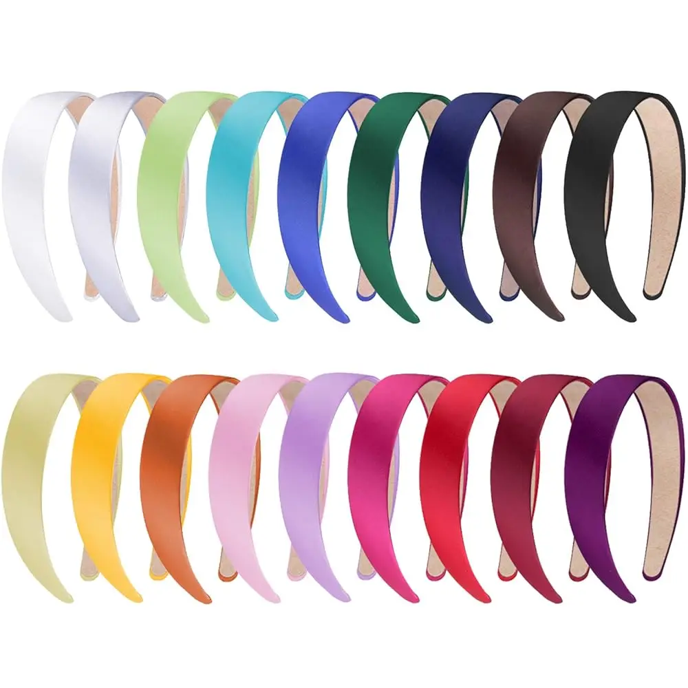 18 Pieces Satin Headbands 1 Inch Wide Non-slip Headband Colorful DIY Headbands for Women and Girls, 18 Colors
18 Pieces Satin Headbands 1 Inch Wide Non-slip Headband Colorful DIY Headbands for Women and Girls, 18 Colors