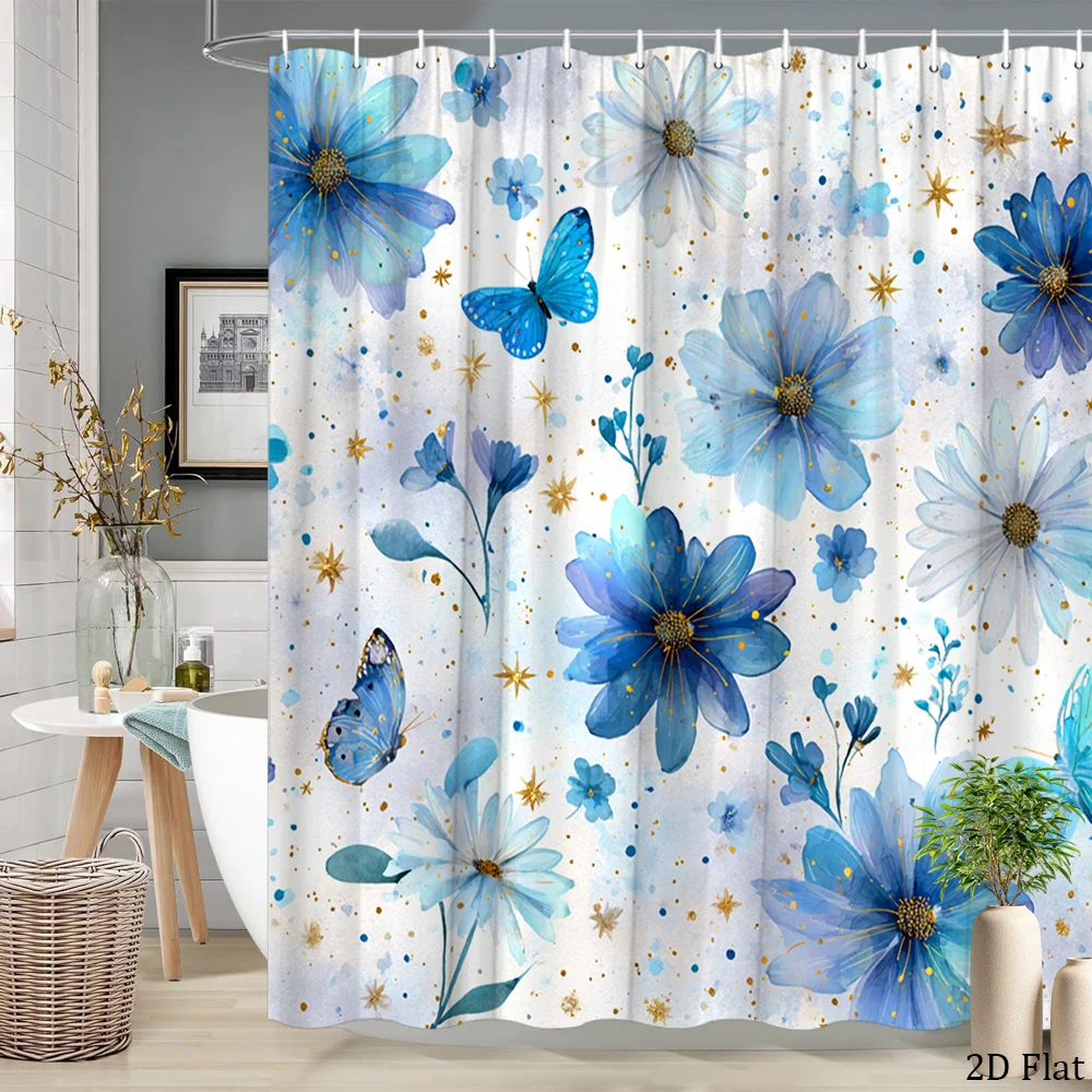 Blue Floral Shower Curtain Botanical Butterfly Print Watercolor Bathroom Decoration 180x200cm
Blue Floral Shower Curtain Botanical Butterfly Print Watercolor Bathroom Decoration 180x200cm