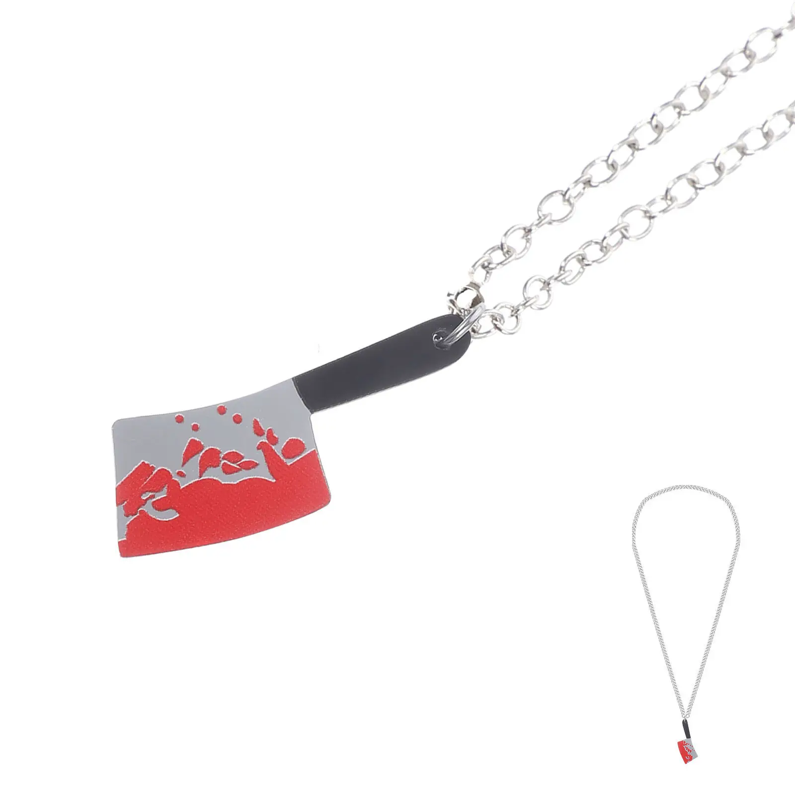 Bloody Cutter Necklace Alloy Lightweight Pendant Necklace Gothic Jewelry Stylish Sweater Chain Neck Accessory for Men Party
Bloody Cutter Necklace Alloy Lightweight Pendant Necklace Gothic Jewelry Stylish Sweater Chain Neck Accessory for Men Party