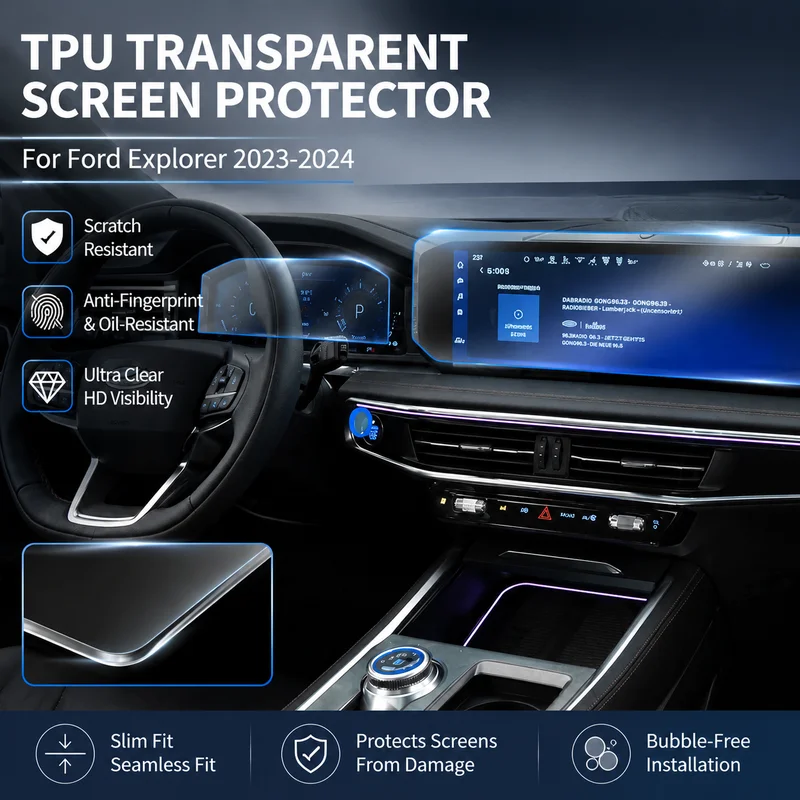 TPU Transparent Screen Protector For Ford Explorer 2023-2024 Navigation Display Console Trim, Replacement Parts
TPU Transparent Screen Protector For Ford Explorer 2023-2024 Navigation Display Console Trim, Replacement Parts
