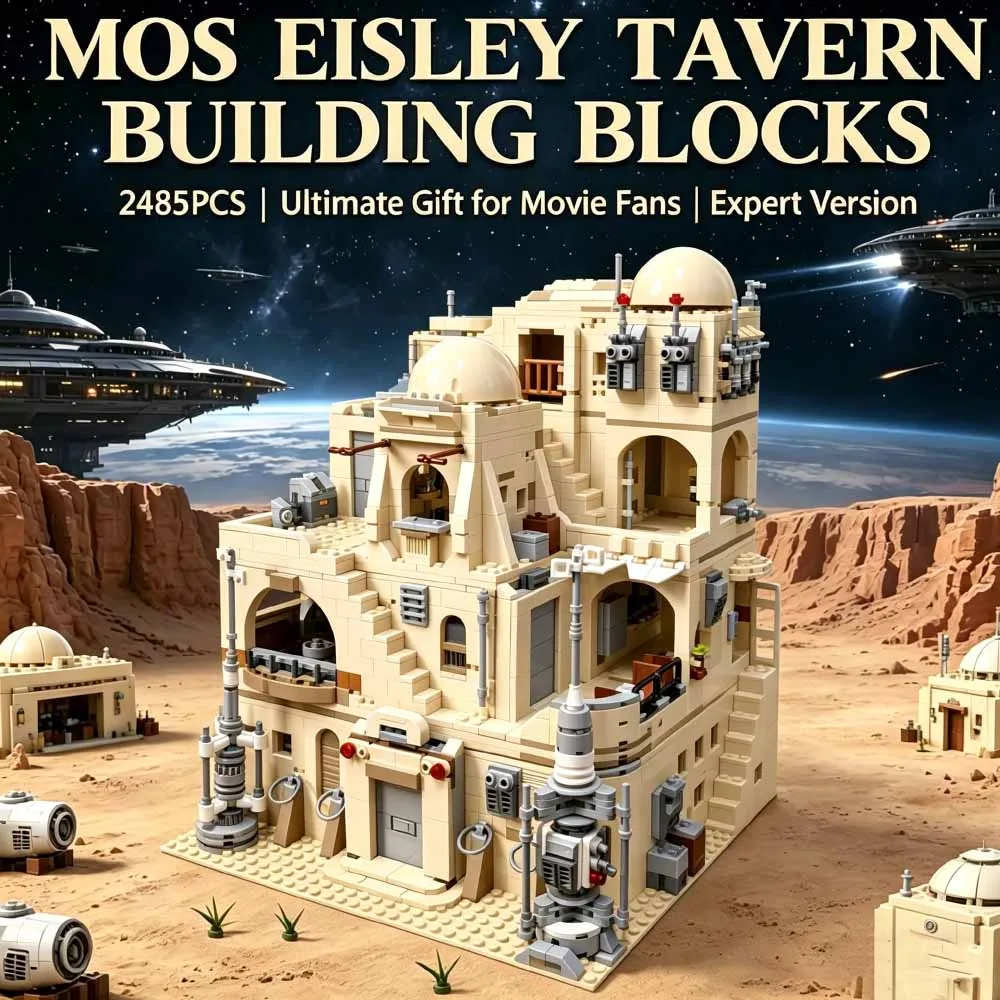 2485PCS Space Wars Mosd Eiisleeyy Tavern Building Blocks Movies Desert Planet Architectural Model Assembly Toys Adult gift
2485PCS Space Wars Mosd Eiisleeyy Tavern Building Blocks Movies Desert Planet Architectural Model Assembly Toys Adult gift