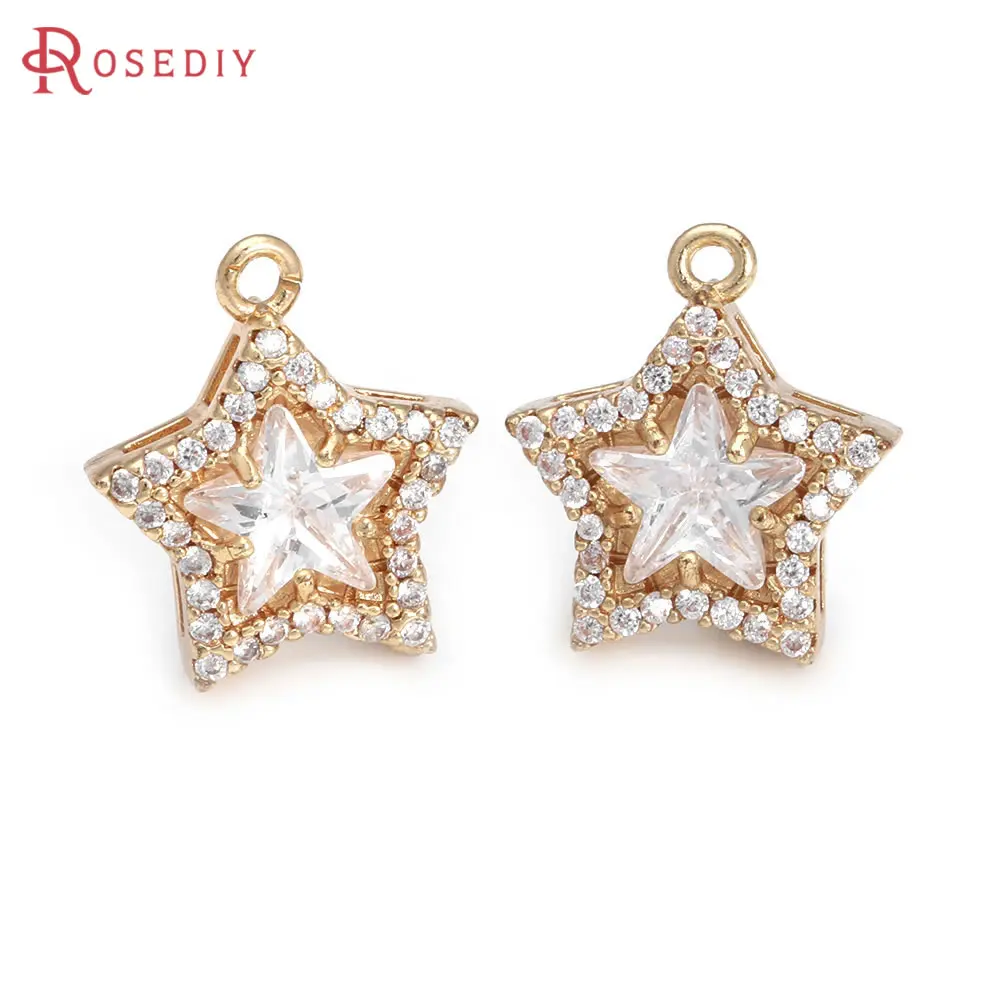 18K Gold Color Brass and Zircon Star Charms Pendants High Quality Jewelry Making Earrings Findings Diy Accessories
18K Gold Color Brass and Zircon Star Charms Pendants High Quality Jewelry Making Earrings Findings Diy Accessories