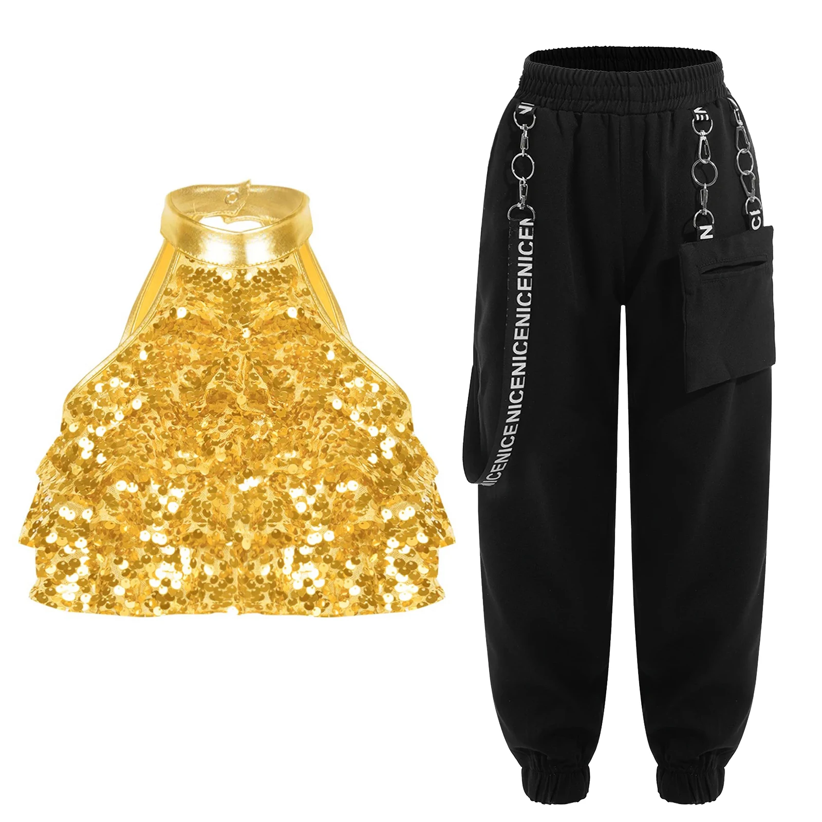 Set Ballroom Dancewear Stage Rave Clothing Children Hip Hop Clothes Girls Jazz Street Dance Costume Kids Crop Tops with Pants
Set Ballroom Dancewear Stage Rave Clothing Children Hip Hop Clothes Girls Jazz Street Dance Costume Kids Crop Tops with Pants
