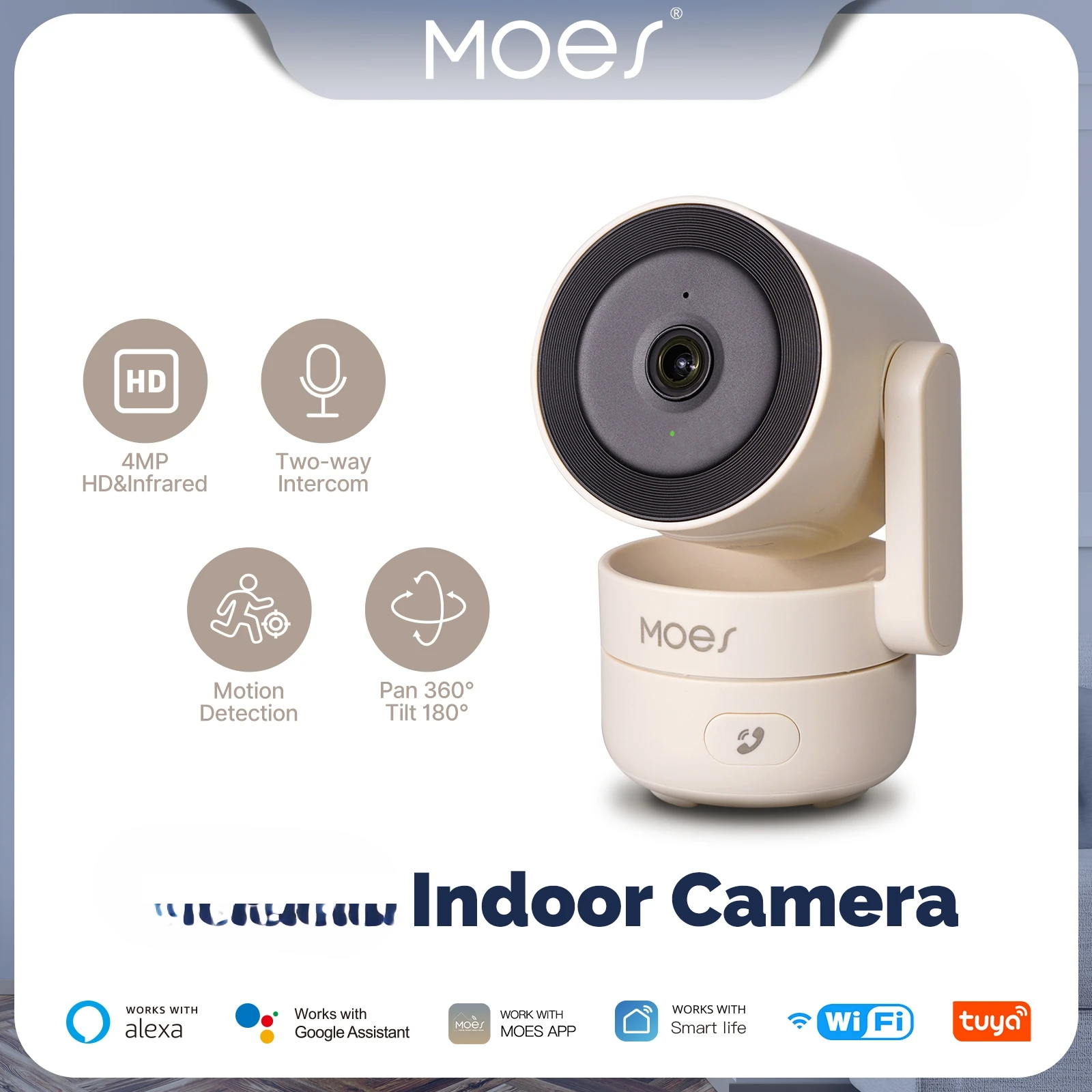 Tuya WiFi Smart Camera Indoor 4MP HD Security Pan/Tilt Cameras Motion Tracking & Sound Detection Infrared Night Vision Monitor
Tuya WiFi Smart Camera Indoor 4MP HD Security Pan/Tilt Cameras Motion Tracking & Sound Detection Infrared Night Vision Monitor
