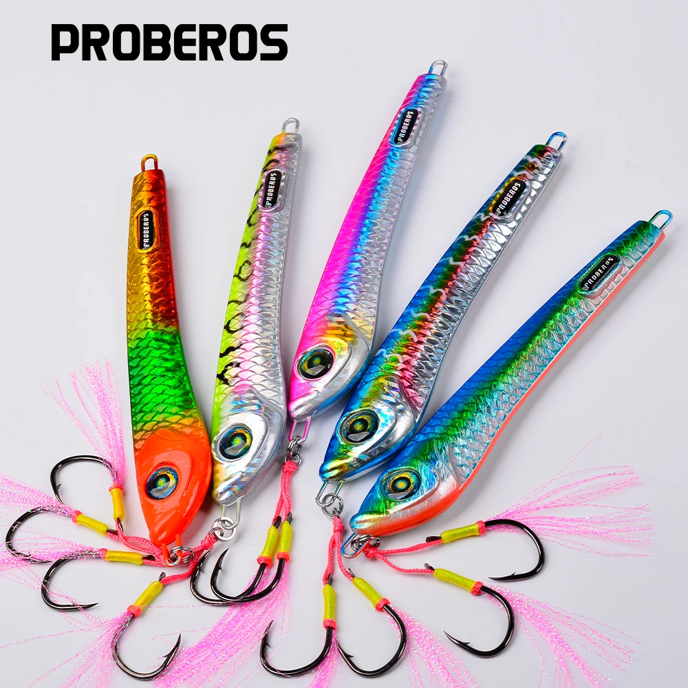 PROBEROS Weight 100g 160g 200g Metal Jig Bait Trolling hard bait bass fishing tackle trout diving bait Sea Fishing Lures Pesca
PROBEROS Weight 100g 160g 200g Metal Jig Bait Trolling hard bait bass fishing tackle trout diving bait Sea Fishing Lures Pesca