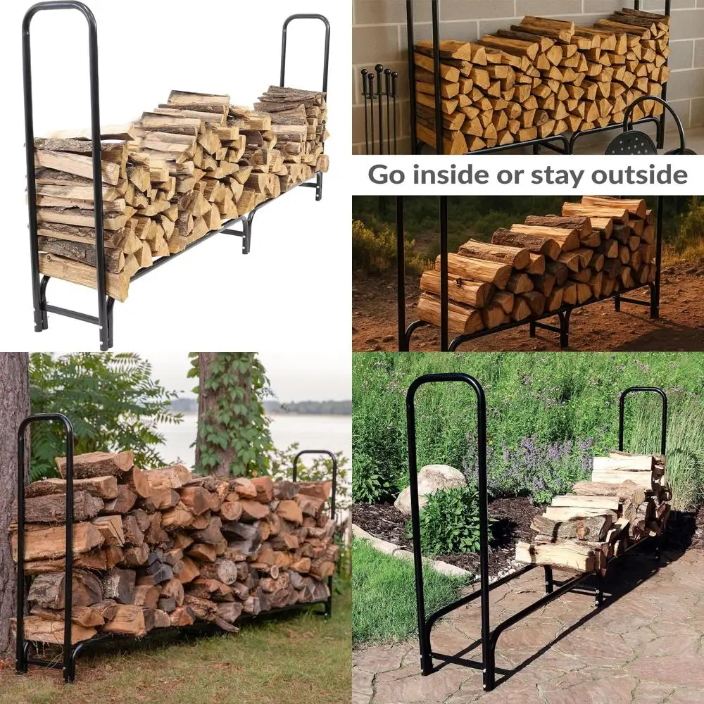 Outdoor Heavy-Duty Black Wood Storage Rack - 1500-lb Capacity Log Holder
Outdoor Heavy-Duty Black Wood Storage Rack - 1500-lb Capacity Log Holder