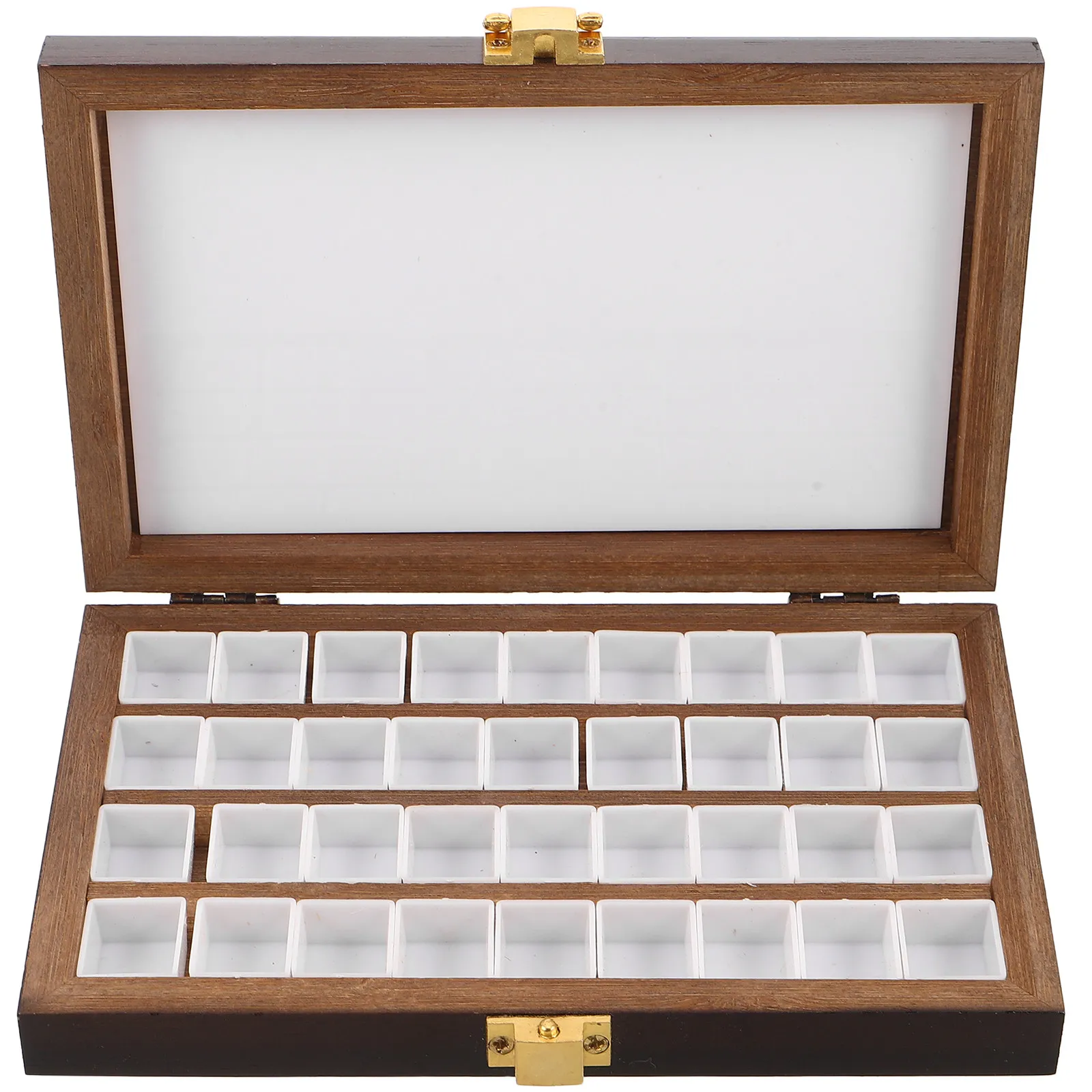 Premium Black Walnut Portable Watercolor Palette Box 36 Half Pans Secure Lid Compact Pigment Storage Case for Travel Artists
Premium Black Walnut Portable Watercolor Palette Box 36 Half Pans Secure Lid Compact Pigment Storage Case for Travel Artists