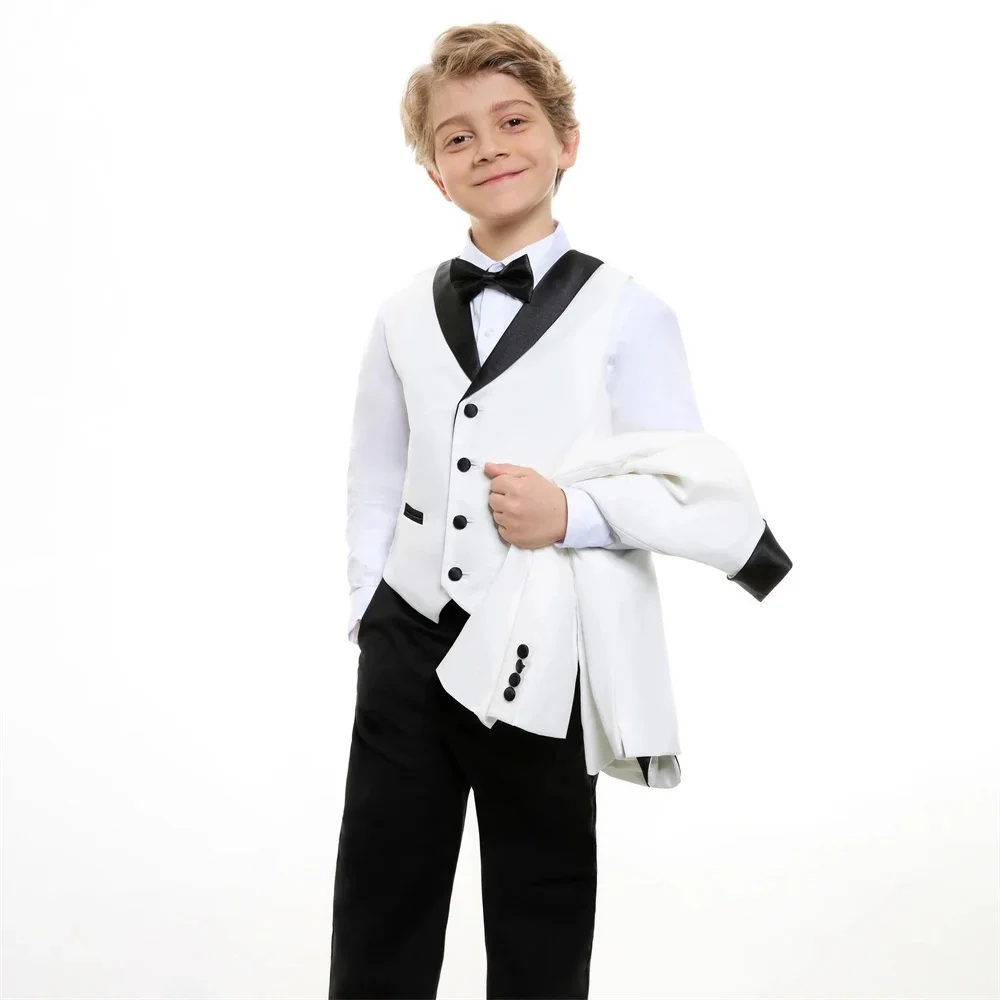 White Formal Blazer Suit Set 3 to 14 Years Regular Fit Blazer Set Including Jacket Vest Pants Solid Kids Tuxedo
White Formal Blazer Suit Set 3 to 14 Years Regular Fit Blazer Set Including Jacket Vest Pants Solid Kids Tuxedo