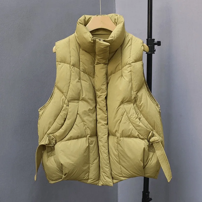 Women Parka Vest Jackets Casual Solid Short Coats Stand Collar Sleeveless Zipper Pockets Loose Fit Thick Office Lady 2025 Winter
Women Parka Vest Jackets Casual Solid Short Coats Stand Collar Sleeveless Zipper Pockets Loose Fit Thick Office Lady 2025 Winter