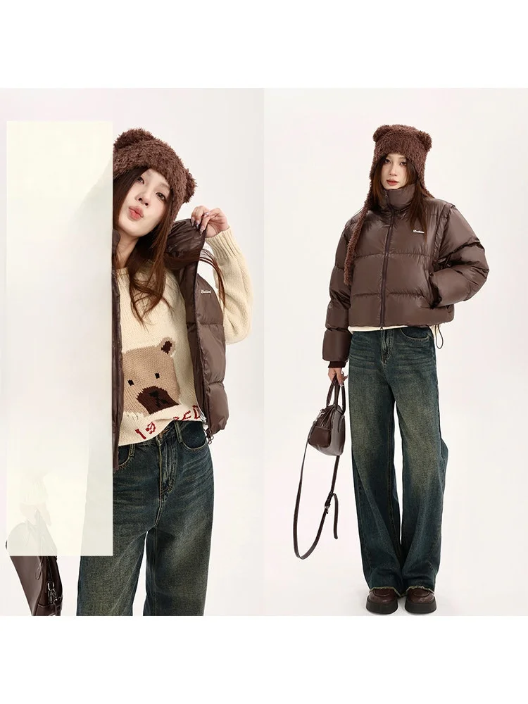 Fang Bubble Short Casual Cotton Jacket Women's Stand Collar Coffee Color Regular Sleeve Long Zipper Pure Color Korean Style
Fang Bubble Short Casual Cotton Jacket Women's Stand Collar Coffee Color Regular Sleeve Long Zipper Pure Color Korean Style