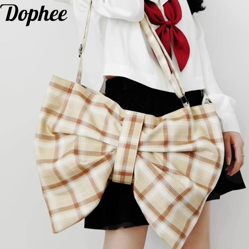 Dophee Original Solid Color Bow Crossbody Bag Women Tote Bags One-shoulder All-match School Students Casual Canvas Bag Plaid
Dophee Original Solid Color Bow Crossbody Bag Women Tote Bags One-shoulder All-match School Students Casual Canvas Bag Plaid