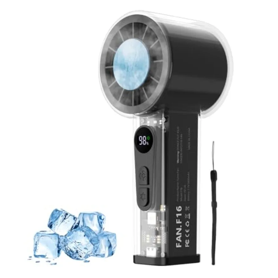 Personal Handheld Ice Cooling Turbo Fan, 5000mAh Rechargeable Mini Portable Fan with 6-Speed Adjustment, Transparent Design for
Personal Handheld Ice Cooling Turbo Fan, 5000mAh Rechargeable Mini Portable Fan with 6-Speed Adjustment, Transparent Design for