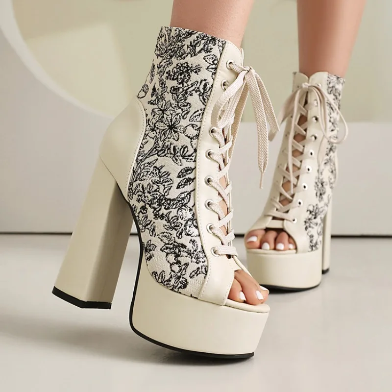 New Super High Heels 14.5cm Sandals for Women Fish Mouth Strap, Bare Cool Boots, Front Strap, Floral Women Platform sandals
New Super High Heels 14.5cm Sandals for Women Fish Mouth Strap, Bare Cool Boots, Front Strap, Floral Women Platform sandals