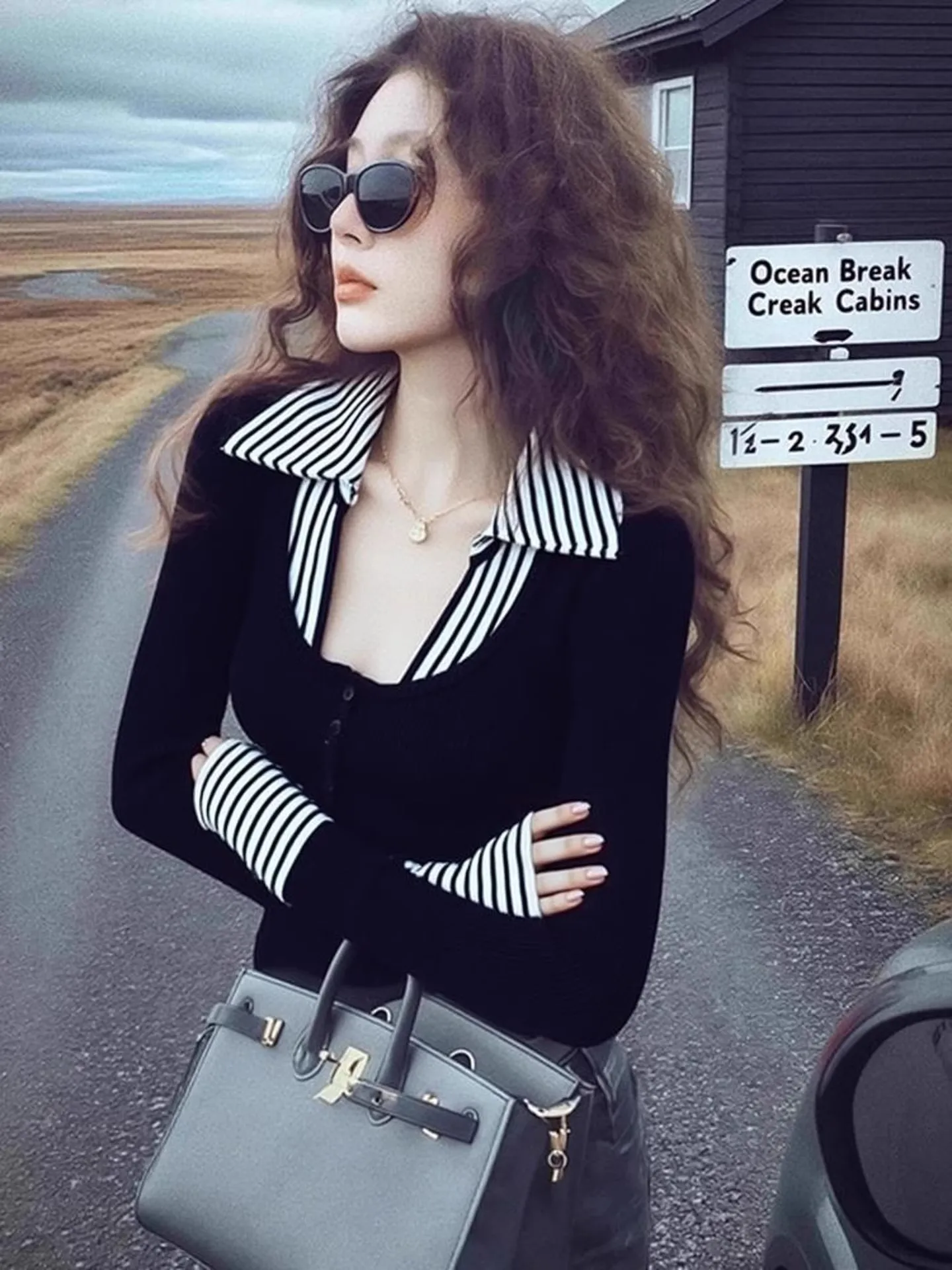 Slim Fit Stripe Patchwork Knitted Sweater Women's Autumn Winter Faion Long Sve Top Ele Trendy False Two-Piece Design
Slim Fit Stripe Patchwork Knitted Sweater Women's Autumn Winter Faion Long Sve Top Ele Trendy False Two-Piece Design