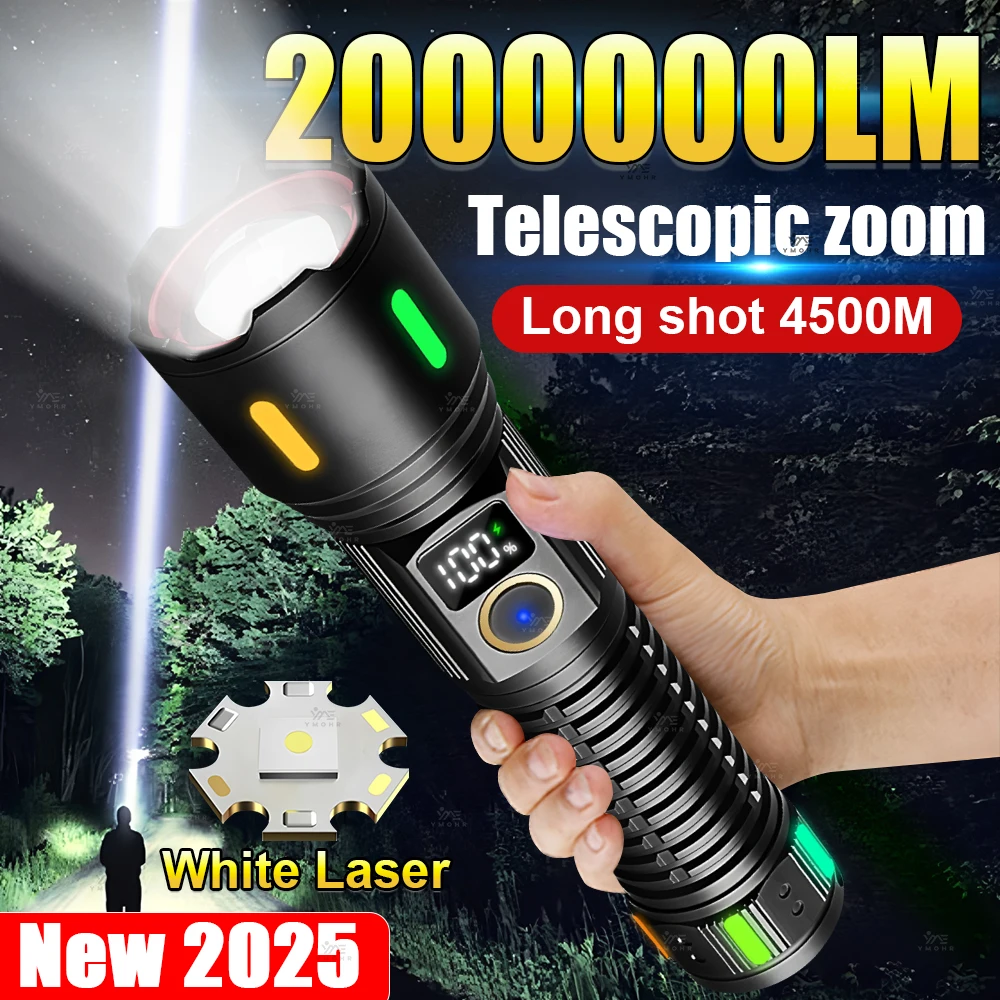 2000000LM Super Bright LED Flashlight Long Range 4500M Tactical Torch USB Charging LED Flashlight Camping Emergency Zoom Lantern
2000000LM Super Bright LED Flashlight Long Range 4500M Tactical Torch USB Charging LED Flashlight Camping Emergency Zoom Lantern