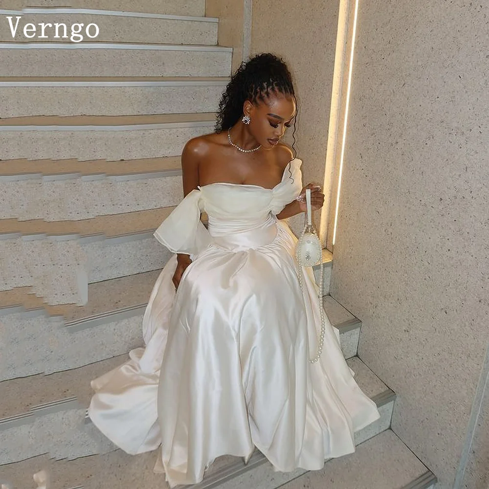 Verngo Beige Satin Evening Dress Off The Shoulder Prom Party Gowns Elegant Simple Ankle Length Prom Gowns Customized
Verngo Beige Satin Evening Dress Off The Shoulder Prom Party Gowns Elegant Simple Ankle Length Prom Gowns Customized