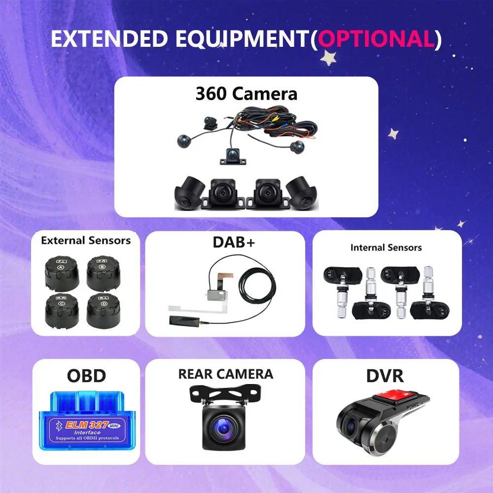 Car Radio For AHD Rear View Camera USB DVR 360 Camera TPMS OBD Tools Micphone DAB+
Car Radio For AHD Rear View Camera USB DVR 360 Camera TPMS OBD Tools Micphone DAB+