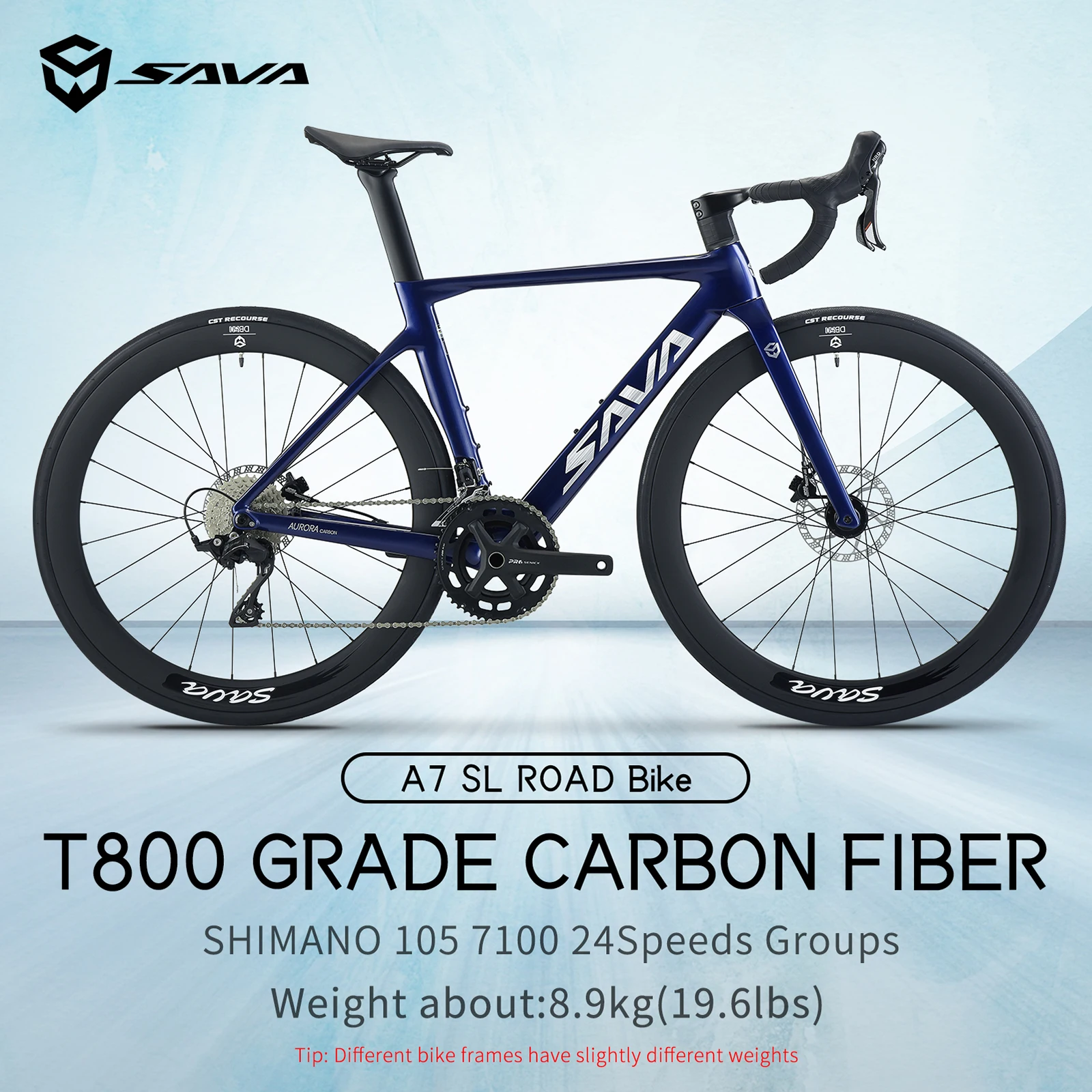 SAVA A7L Carbon Fiber Road Bike with Shimano R7100 24-Speed Components, Mechanical Disc Brakes Adult Racing
SAVA A7L Carbon Fiber Road Bike with Shimano R7100 24-Speed Components, Mechanical Disc Brakes Adult Racing