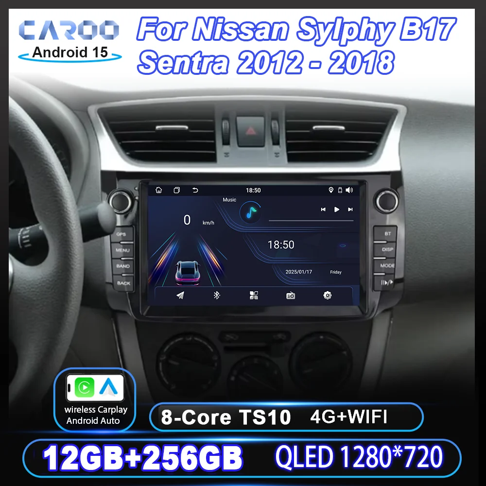 Android 15 Radio Stereo For Nissan Sylphy B17 Sentra 2012 -2018 Auto Car Accessories Multimedia Video Player Head Unit WIFI 4G
Android 15 Radio Stereo For Nissan Sylphy B17 Sentra 2012 -2018 Auto Car Accessories Multimedia Video Player Head Unit WIFI 4G
