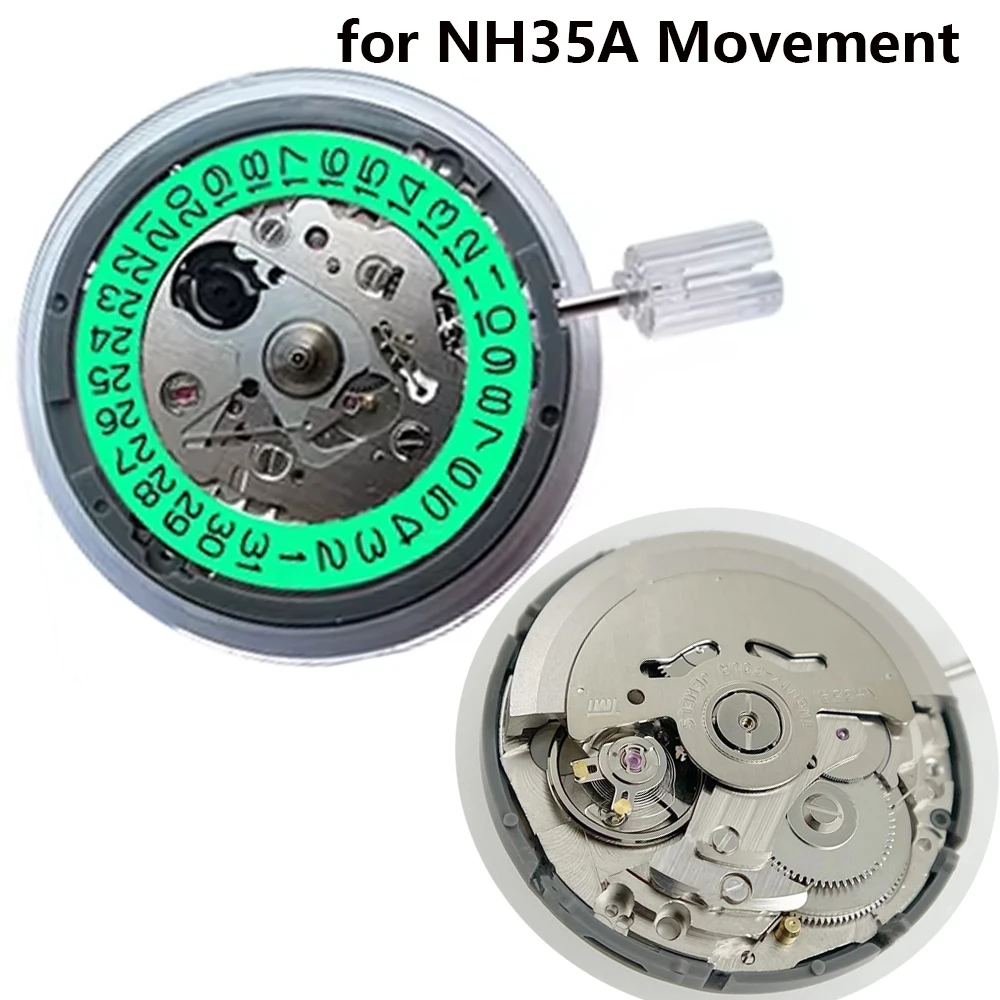 For NH35A Automatic Mechanical Movement High Accuracy 24 Jewels Mod Watch Replacement NH35A Movement Green Luminous Date Disc
For NH35A Automatic Mechanical Movement High Accuracy 24 Jewels Mod Watch Replacement NH35A Movement Green Luminous Date Disc