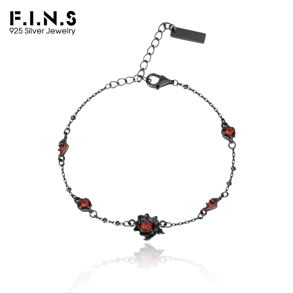 F.I.N.S Original Design S925 Sterling Silver Black Rose Bracelet For Women Retro Vintage Red Zirconia Flower Hand Fine Jewelry
F.I.N.S Original Design S925 Sterling Silver Black Rose Bracelet For Women Retro Vintage Red Zirconia Flower Hand Fine Jewelry